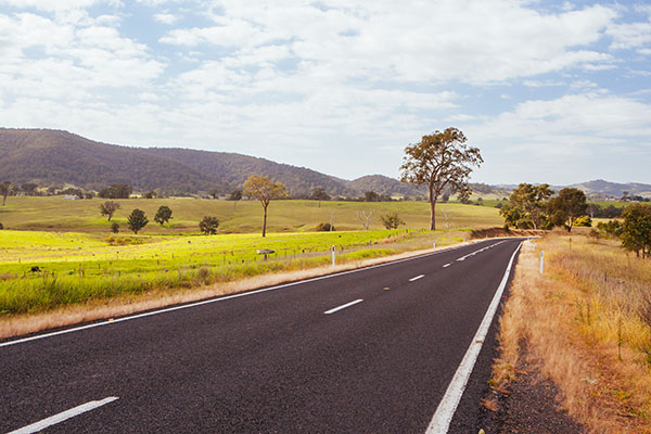 The road into the Clarence Valley